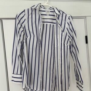 J. Crew Navy and White Striped Top